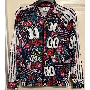 adidas x Hattie Stewart SST Track Top Jacket Eyes Womens Small DV2659 Artsy*Read